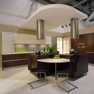 Excellent kitchen Customized golden lacquer with bookcase Kitchen Cabinet