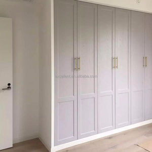 Armoire closet with mirrored 3 door corner wardrobe