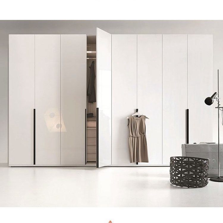 Large Wardrobe Nordic Full Bedroom Set Mattress And Aluminum Handle Modern Design Furniture Walk In Closet