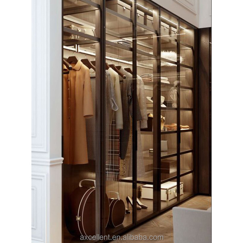 Black Aluminium Profile Sliding Door Canvas Wardrobe Luxury Stylish Cabinet Used Pipe Drawer Wardrobe Walk In Wardrobe