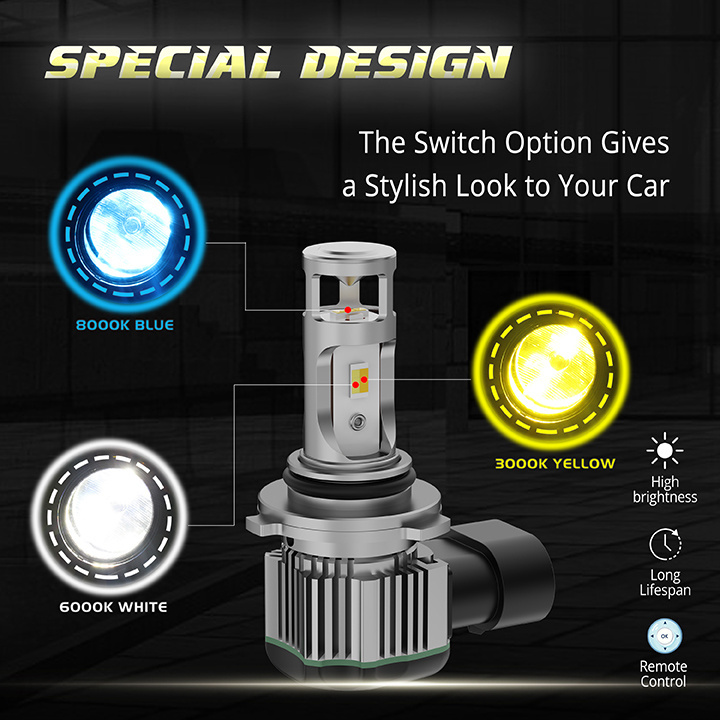 Aoxingda newest fog light bulb with remote control 3-color changing fog light LED PSX26W P13W