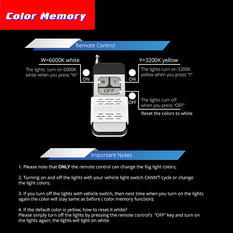 2024 newest high power LED fog lights with remote control dual color H16 5202 PSX24W 2504