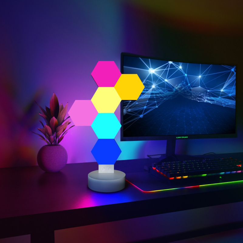 smart RGB Light for Gaming PC Setup USB-Power Gaming Lights Sync Music Hexagon wall Lights Desk Gaming Accessories