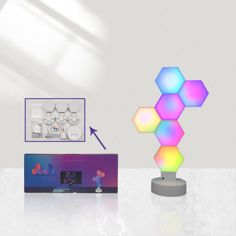 smart RGB Light for Gaming PC Setup USB-Power Gaming Lights Sync Music Hexagon wall Lights Desk Gaming Accessories