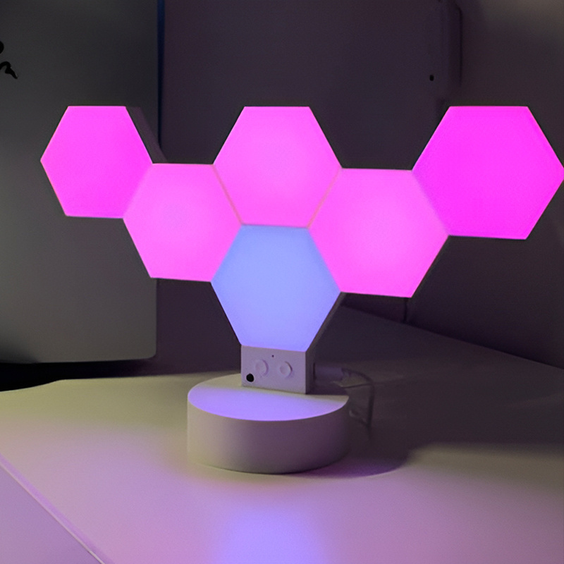 TUYA rgb gaming atmosphere light honeycomb quantum smart app voice-activated induction odd light board indoor game light