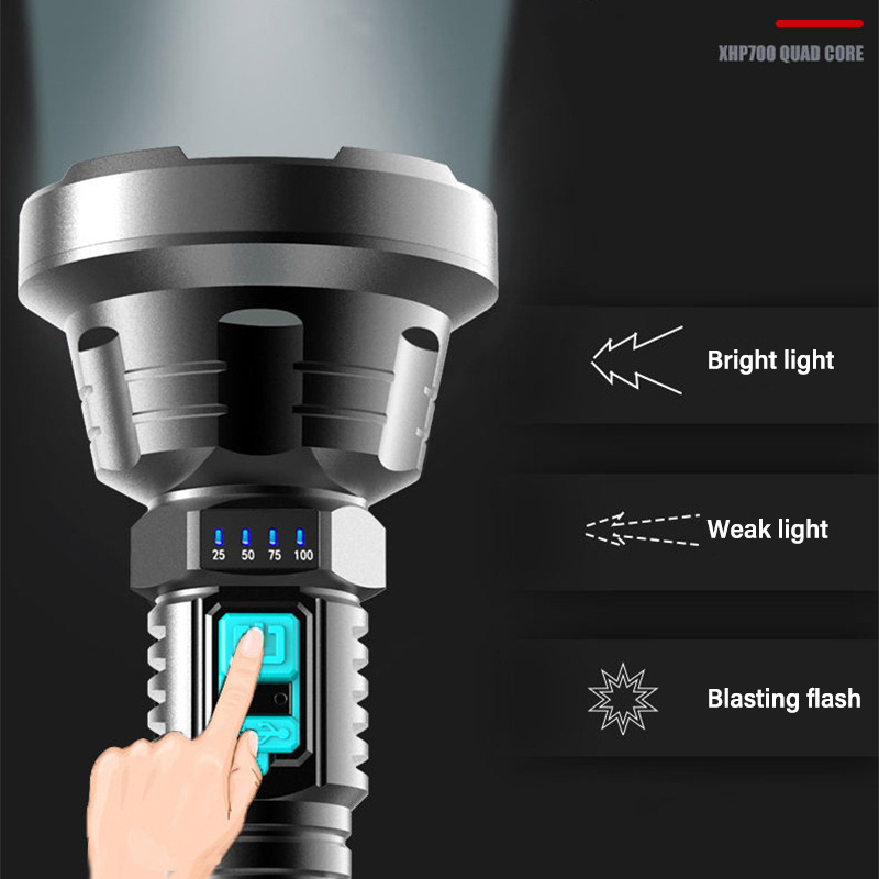 high powered telescopic zoom waterproof p700 led new emergency long-range camping hiking flashlight