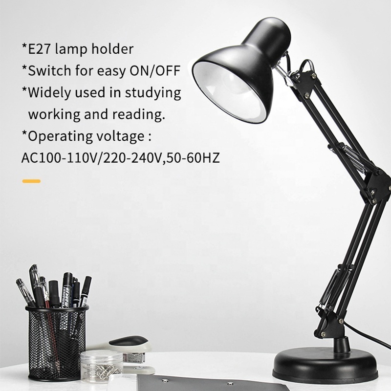 Hot Selling Modern Simple Direction Adjustable Swing Arm Folding Desk Light Study Work Read E27 Led Modern Table Lamps