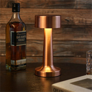 Modern Metal Dumbbell LED Bar Table Lamp Touch Sensor Retro Desktop Night Light USB Rechargeable Wireless For Restaurant Hotel