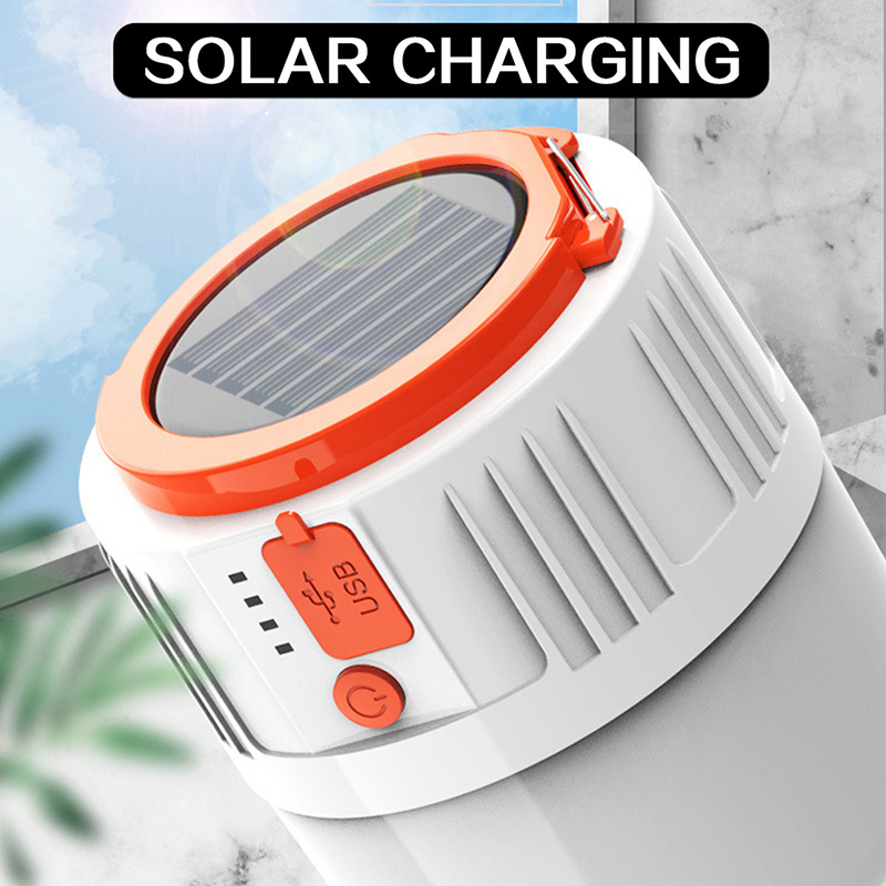 Portable Solar Emergency Powered LED Light Rechargeable 5 Modes Bulbs Lantern Light DC Hanging 80 Luces Solares IP65 SMD Withe