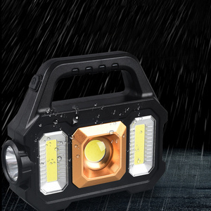 Portable rechargeable emergency Solar COB camping light searchlight camp light flood light flashlight and torch