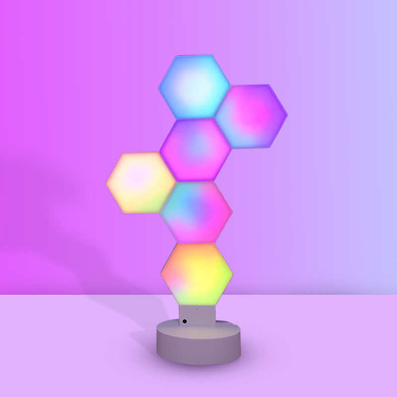 Creative Smart Removable game room Quantum Modular Touch Hexagon Geometry Splicing Hex Honeycomb RGB Led Night Light