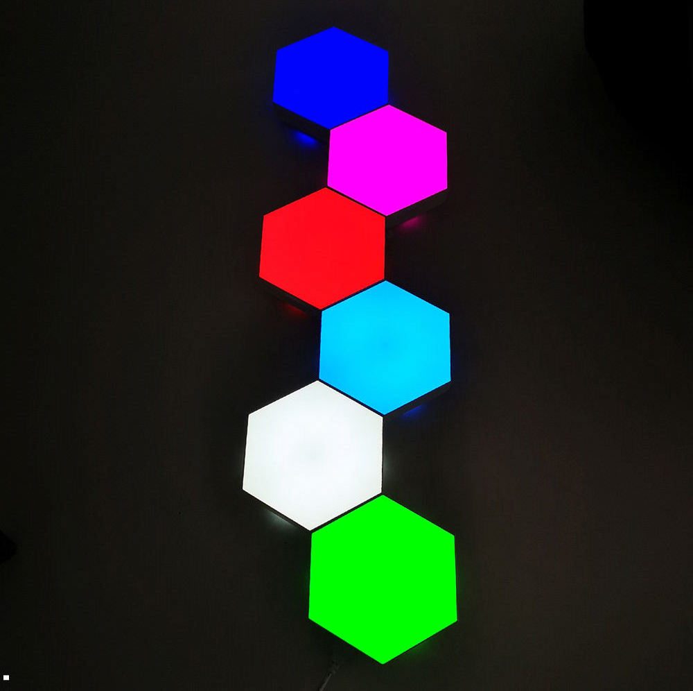 New Touch Remote Control Led Hexagonal Quantum Lamp Smart Home Decorative Lamp For Playroom Dance Studio Music Wall Lamp