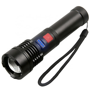 Aluminium High Power Rechargeable Power Bank custom Tactical Flashlight 20w brightest Led Flashlight torch