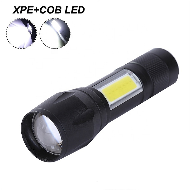 Ultra Bright Mini Led Cob Flashlight Zoomable Portable Usb Rechargeable Outdoor Camping Fishing Tactical Flashlight