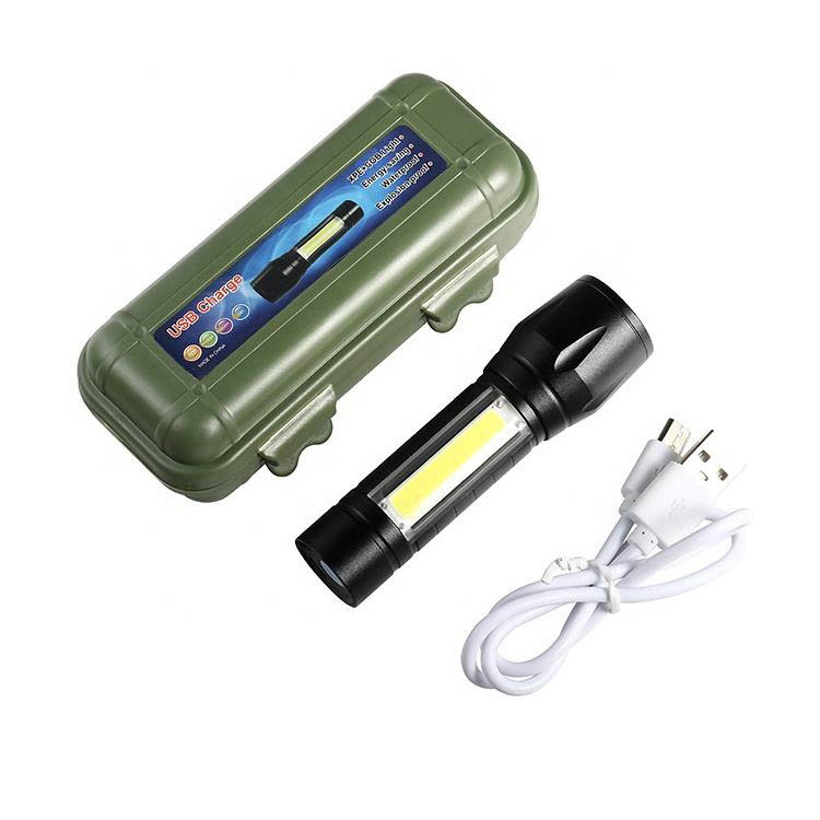 Ultra Bright Mini Led Cob Flashlight Zoomable Portable Usb Rechargeable Outdoor Camping Fishing Tactical Flashlight