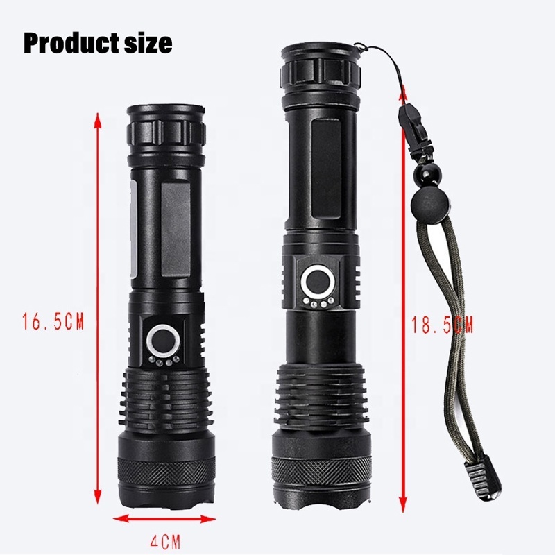 Led Torch Tactical Telescoping Xhp90 Zoomable T9 Flashlight 100000 Lumens Super Bright Led Flashlight Rechargeable Camping 80