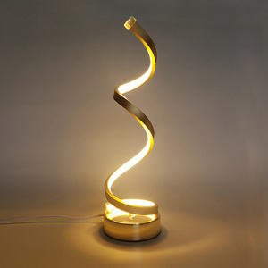 New Simple Minimalist Led Desk Lamp Manufacturer Curving Swivel Spiral Pvc Craft Living Room Table Light