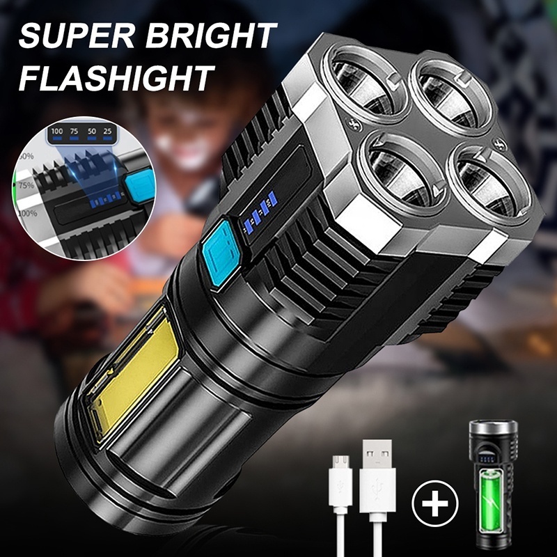 wholesale multipurpose super bright 1000 lumens rechargeable aluminium handheld led spotlight torch flashlight