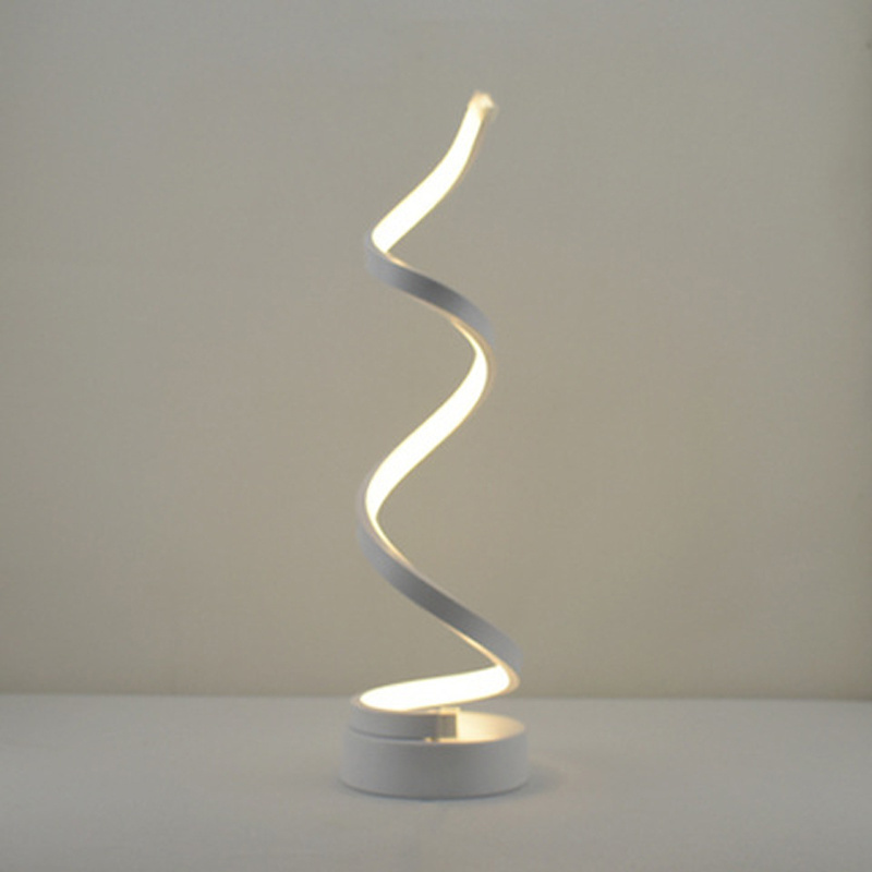 New Simple Minimalist Led Desk Lamp Manufacturer Curving Swivel Spiral Pvc Craft Living Room Table Light