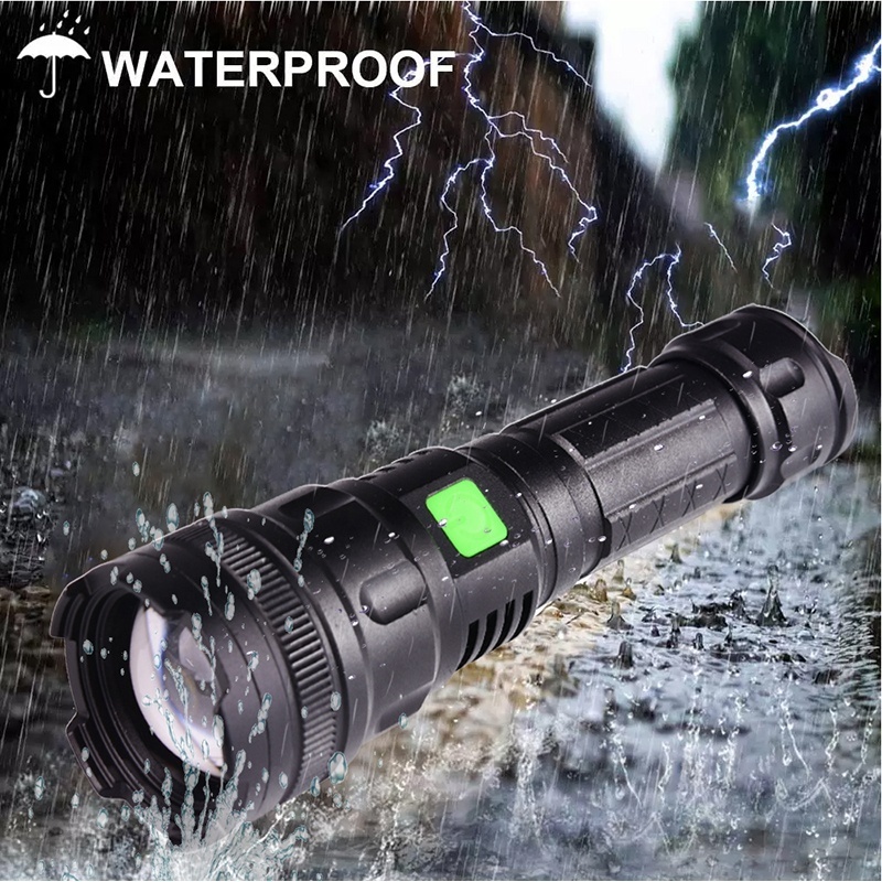 AXFU XHP90 Flashlight 3000 Lumens Super Bright Zoomable Led flashlights For Hiking Rechargeable Powerful Tactical Flashlight