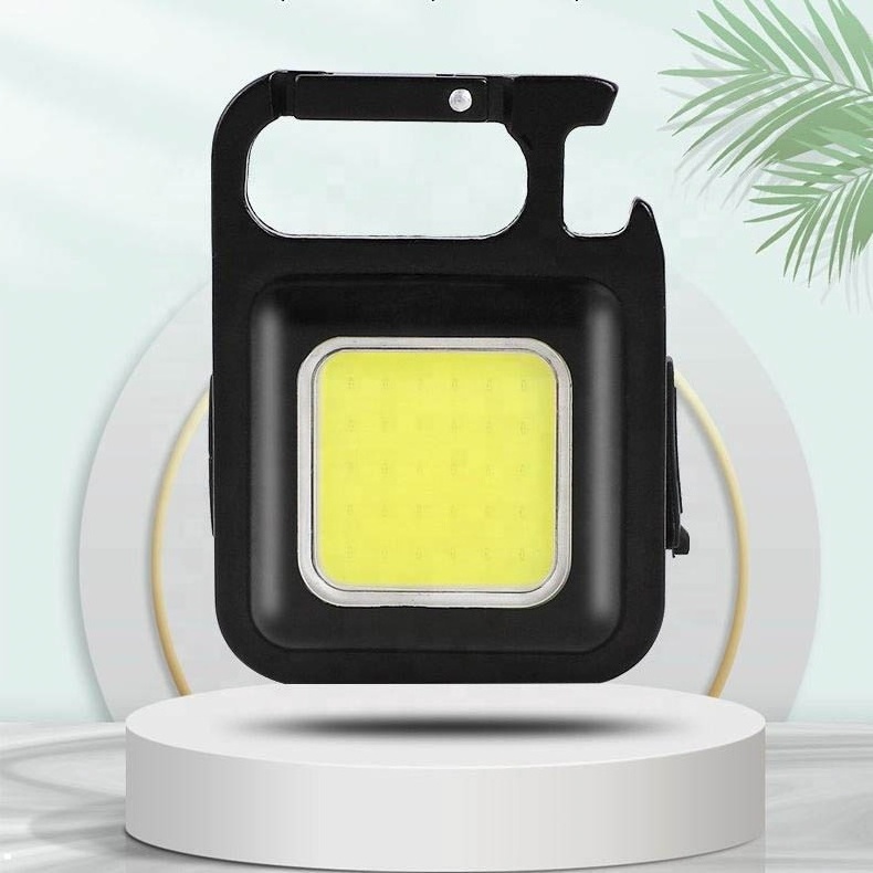 Factory Low Price Magnetic Cob Flood Worklight Usb Rechargeable Led Emergency Pocket Work Light Keychain Mini Flashlight