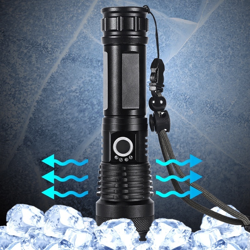 solar powerful p50 usb rechargeable camping hunting flashlight portable spotlight outdoor waterproof torch light handheld