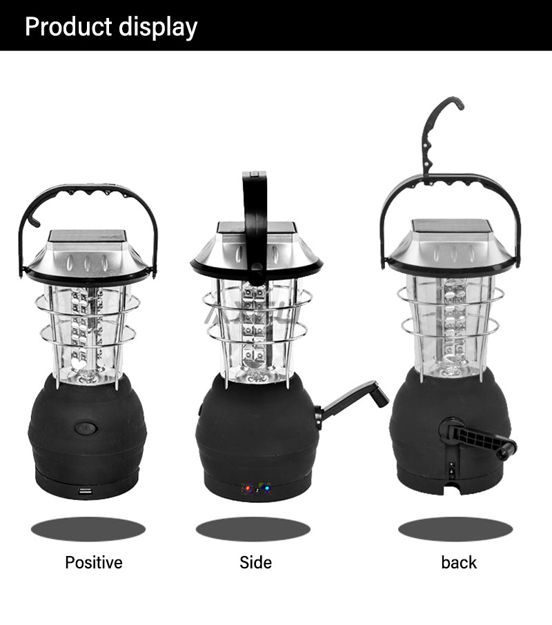 LED Camping Lantern Hand Crank USB Rechargeable Lanterns Emergency Night Light Tent Lamp for Camping Hiking Tent Garden Patio