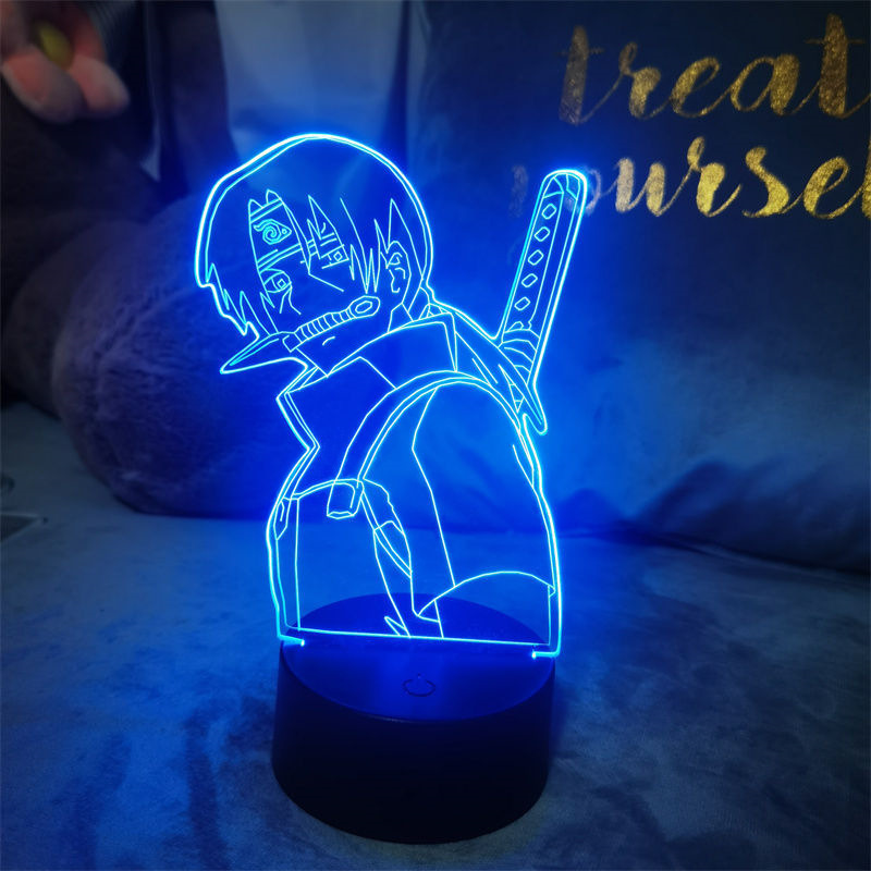 Hot Sale 3d Anime Led Night Light Team Kid Bedroom Night light Itachi Uchiha 3d Night Light