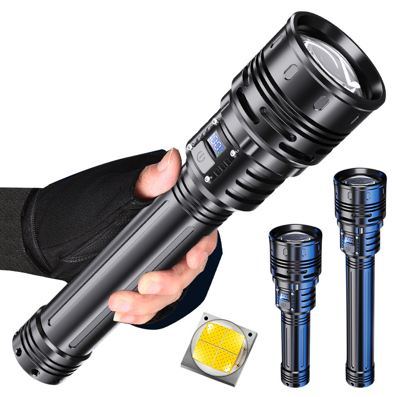 best wholesale high lumen torch self defense powerful long range p90 tactical linternas zoomable digital display flashlight