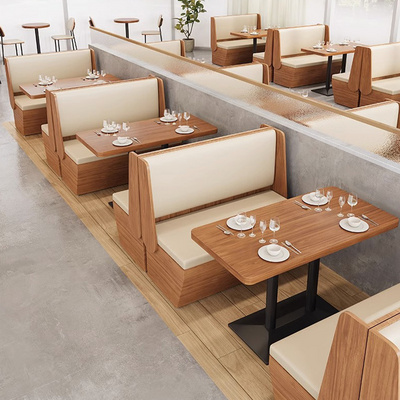 Modern Commercial furniture fast food cafe banquette leather sofa restaurant seating booth