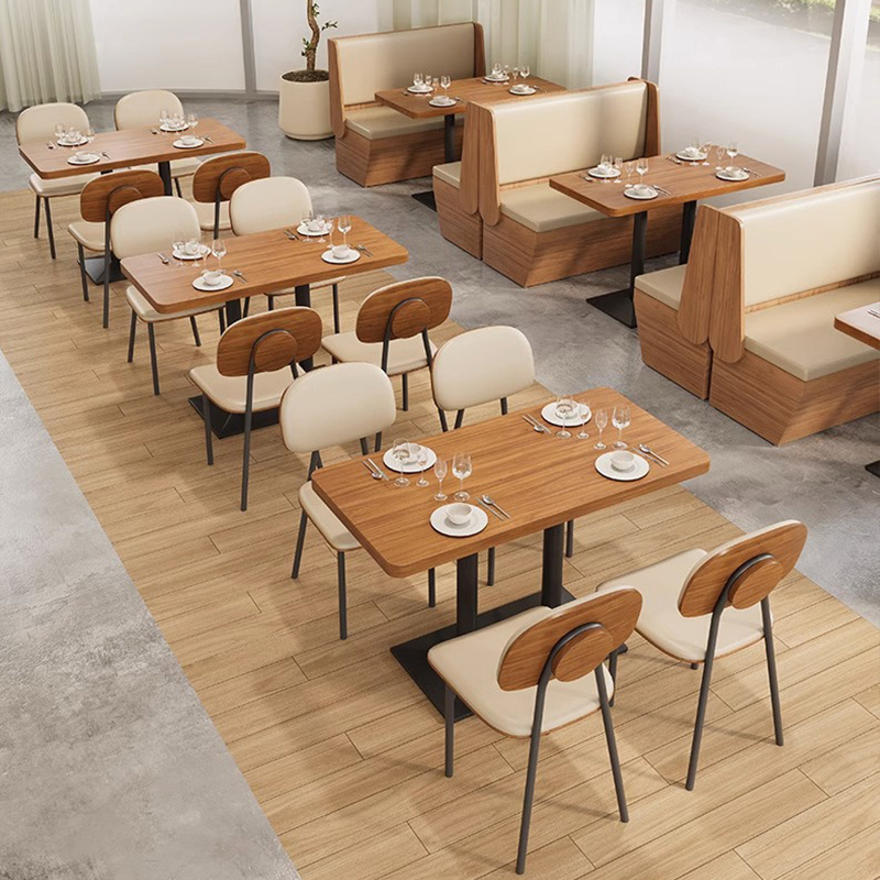 Modern Commercial furniture fast food cafe banquette leather sofa restaurant seating booth