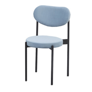 Tall Back Wholesale Velvet Beige Black Leg Rustic Modern Design Nordic Wood Blue Fabric Dining Chair