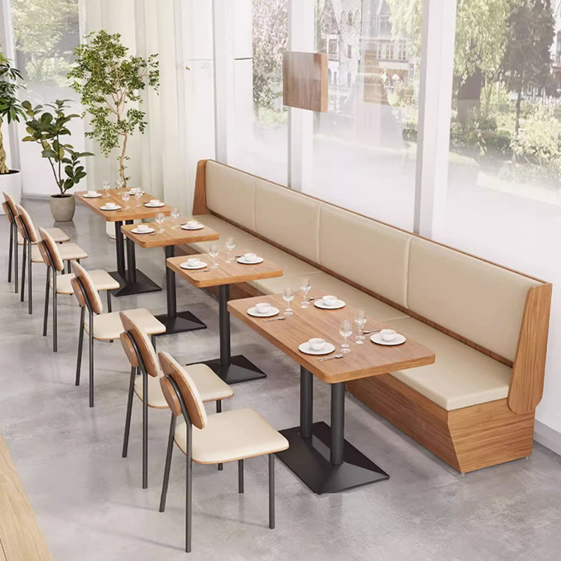 Modern Commercial furniture fast food cafe banquette leather sofa restaurant seating booth