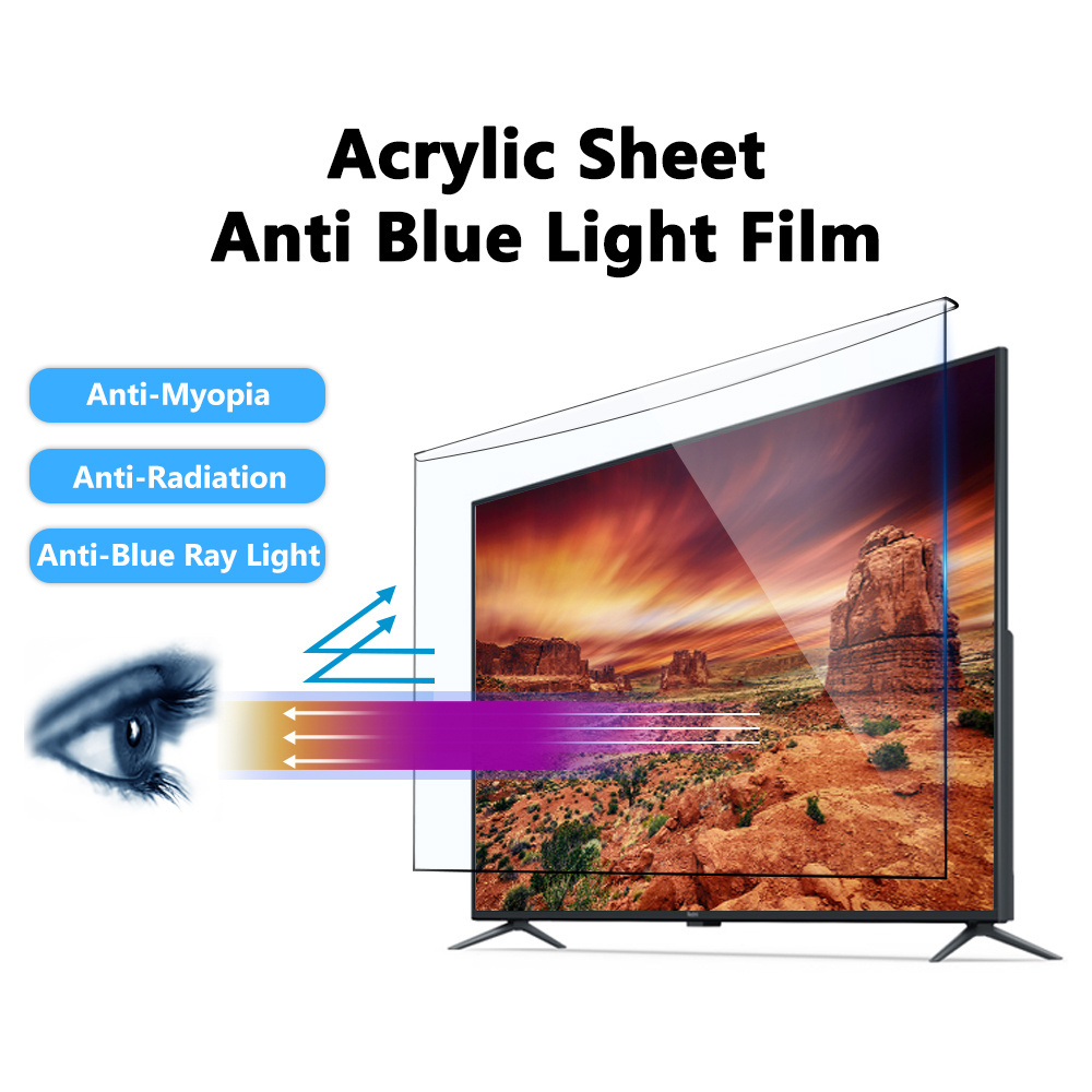 Acrylic Anti Shock Anti Blue Light Film High Transparency Anti Glare Eye Protective for TV 55 inch screen protector