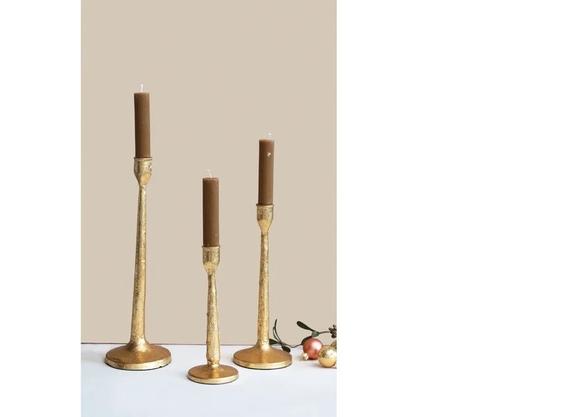 Lantern Set  Candle Lantern Pillar Holder lanterns Taper Candle Holders set Gold Candle Stands Set of 3 pcs. by Axiom Home Accen