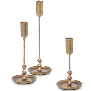 Candle Holder Set of Three Pcs Taper Candle Holders set Gold Candle Stands Set of 3 pcs. by Axiom Home Accents