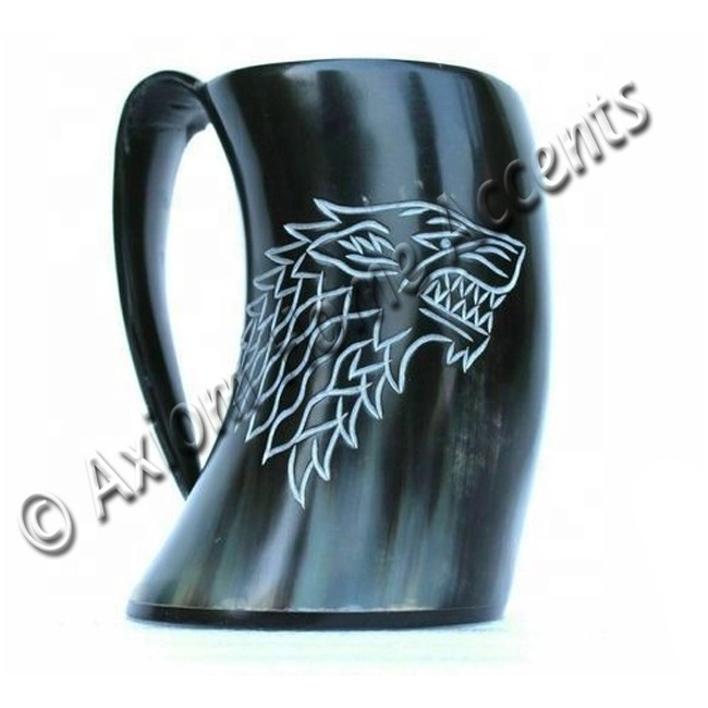 Horn Tankard High Quality Natural Horn Drinking Mug Hand Carved And Handmade Genuine Viking Beer Mug By Axiom Home Accents