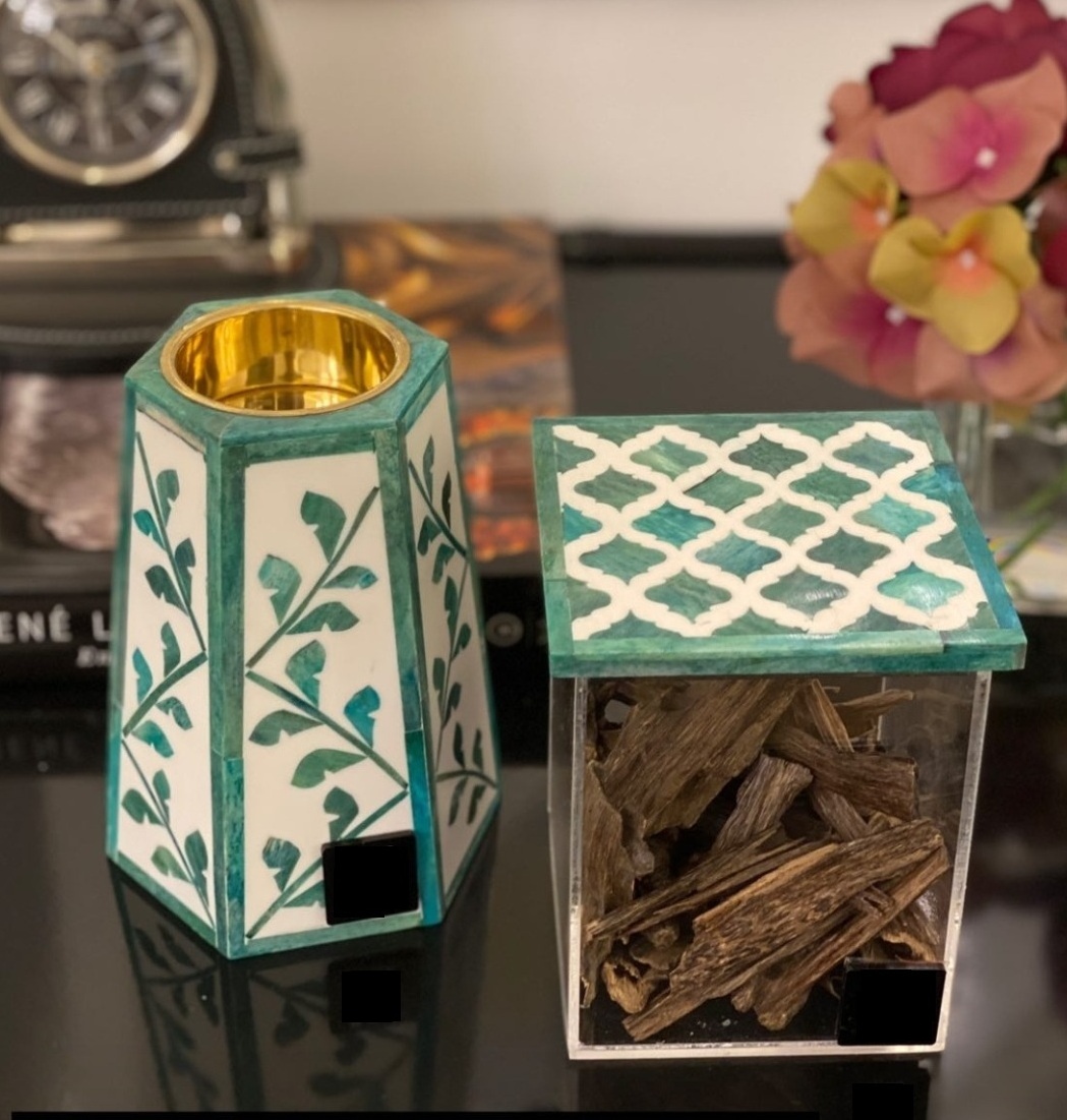 Stylish Mother Of Pearl Incense Bakhoor Burner Ramadan Eid Arabic Mother Of Pearl Inlay Medkhan Bakhoor Burner Holder Mop Inlay