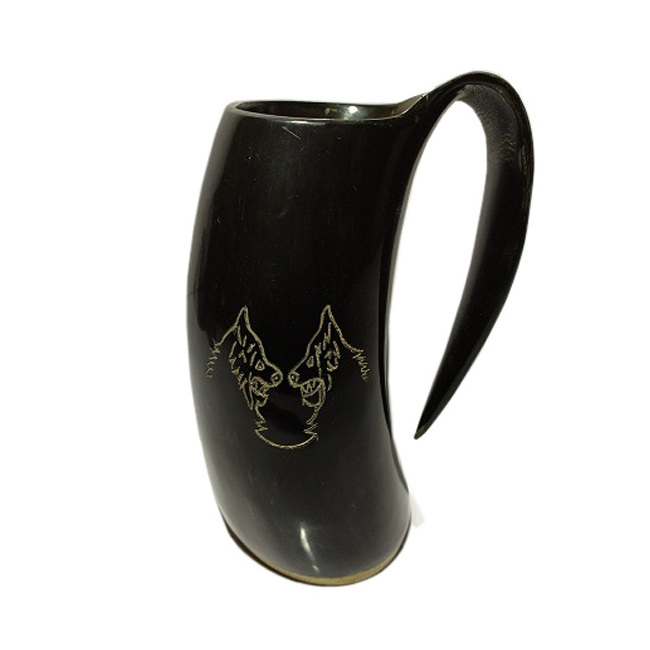 Top Selling Horn Mug Natural Drinking Viking Beer Mug Handmade  Genuine Best Quality Horn Mug Hand Carved By Axiom Home Accents