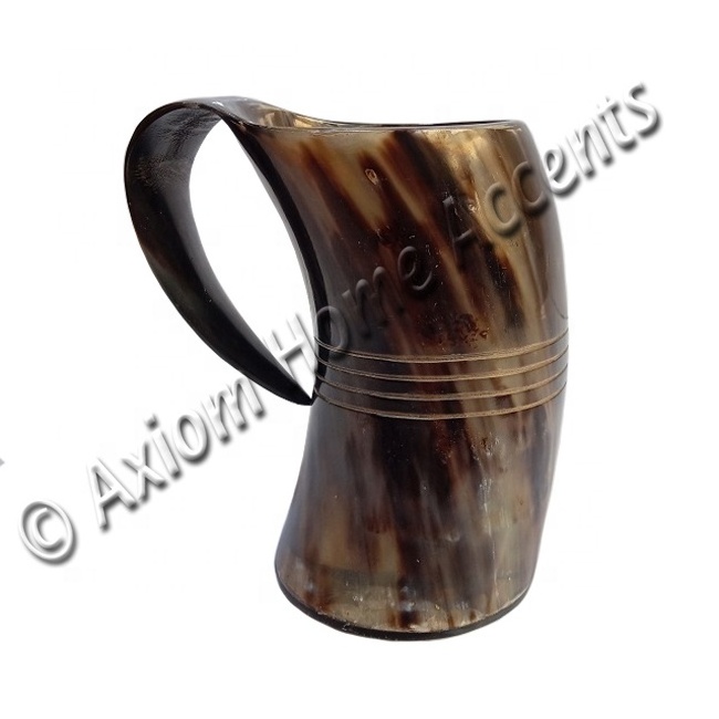 Horn Tankard High Quality Natural Horn Drinking Mug Hand Carved And Handmade Genuine Viking Beer Mug By Axiom Home Accents