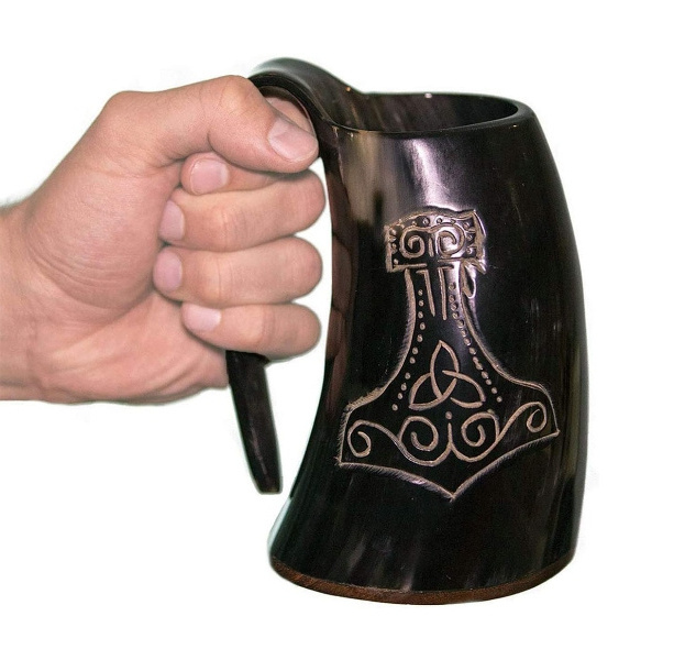 Thor Horn Mug High Selling Horn Mug Natural Drinking Viking Beer Mug Handmade  Genuine Hand Carved By Axiom Home Accents