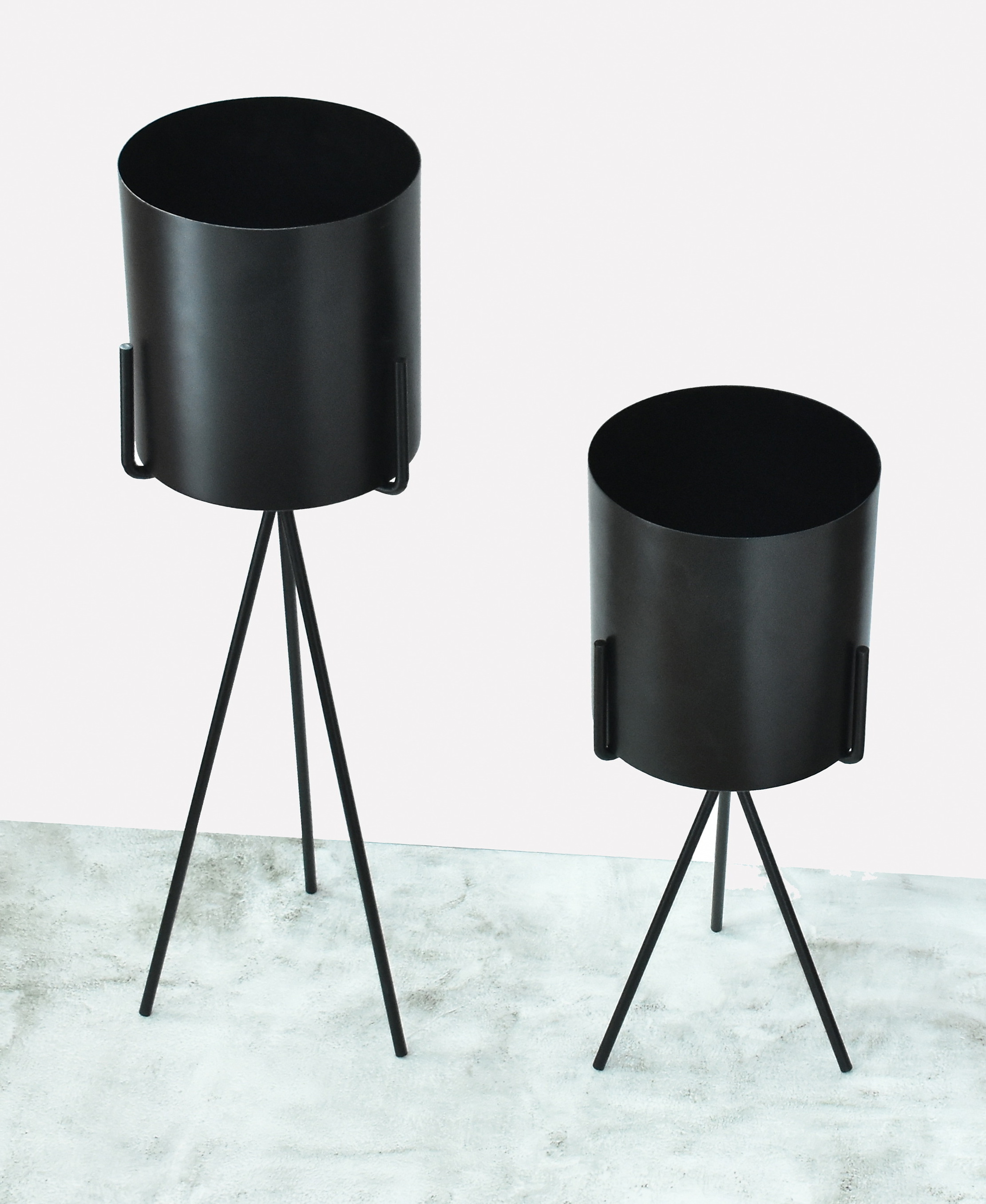 Planters Set of 3 Pcs. Gold Platted Contemporary Modern Design Hand Crafted by Axiom Home Accents