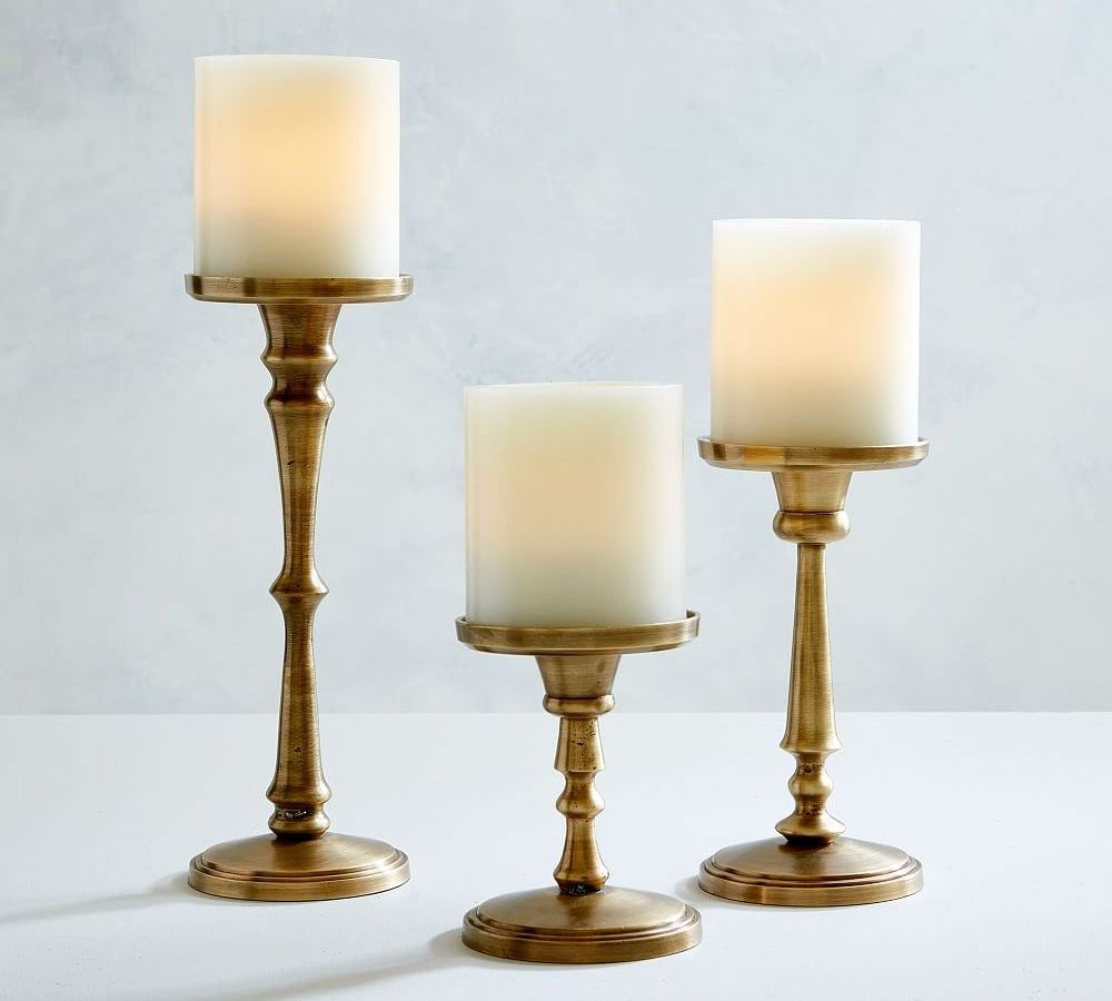 Candle Holder Set of Three Pcs Taper Candle Holders set Gold Candle Stands Set of 3 pcs. by Axiom Home Accents