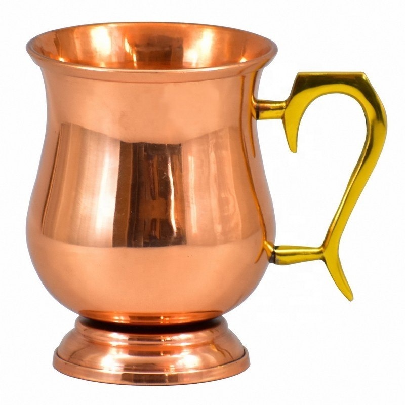 Copper Beer Mug with Brass Handle 16 oz. Traditional Design Mirror Polished Moscow Mule Mug Tankard by Axiom Home Accents