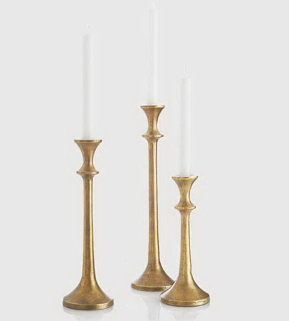 Candle Holder Set of Three Pcs Taper Candle Holders set Gold Candle Stands Set of 3 pcs. by Axiom Home Accents