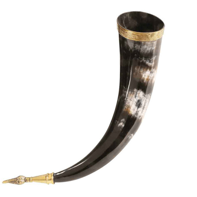 Best Quality Viking Drinking Horn with Horn Stand Drinking Beer Drinking Horn Genuine Carved Drinkware Coffee Mug Agate