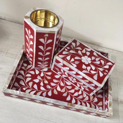 Unique Design Mother of Pear Inlay  Bakhoor Burner Arabic Box Bone Inlay Mabkhara Resin Incense Burner Best selling hair mubkhar