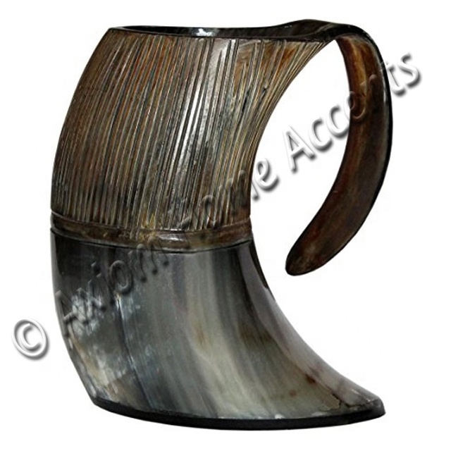 Horn Tankard High Quality Natural Horn Drinking Mug Hand Carved And Handmade Genuine Viking Beer Mug By Axiom Home Accents