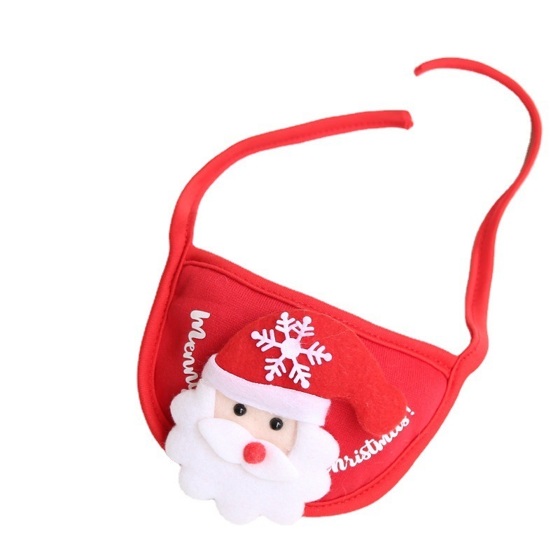 Dogs and cats pet Christmas hat scarf bibs teddy pit bull pomeranian autumn and winter clothes dress up supplies