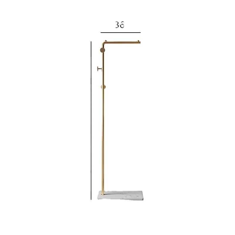 Low MOQ Wholesale Luxury L Shape Metal Standing Coat Rack Marble Clothes Rack for Living Room